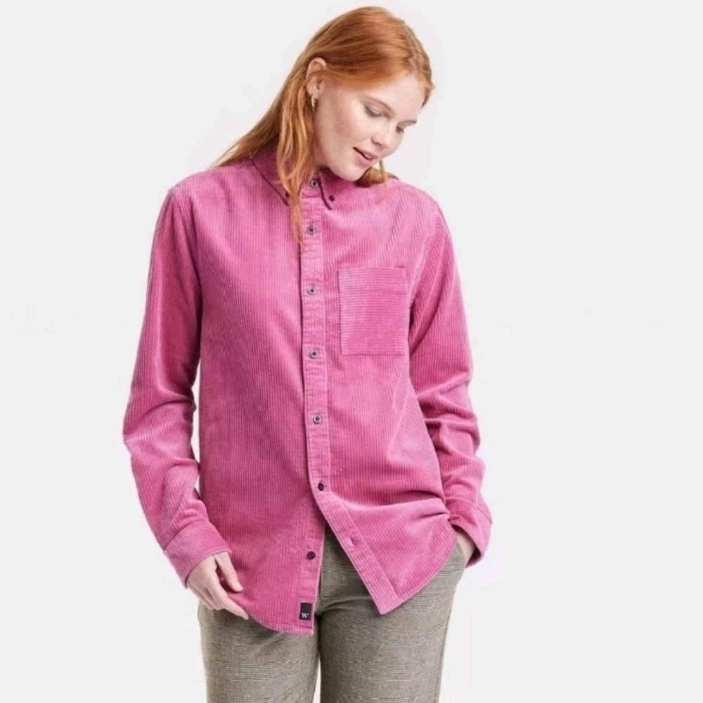 Houston White Adult Corduroy Long Sleeve Button-Down Shirt - Violet Women's